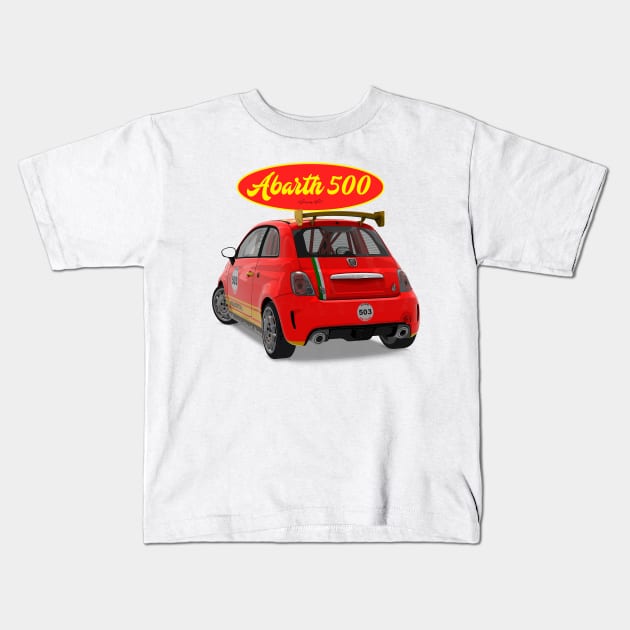 ABARTH 500 503 Back Kids T-Shirt by PjesusArt